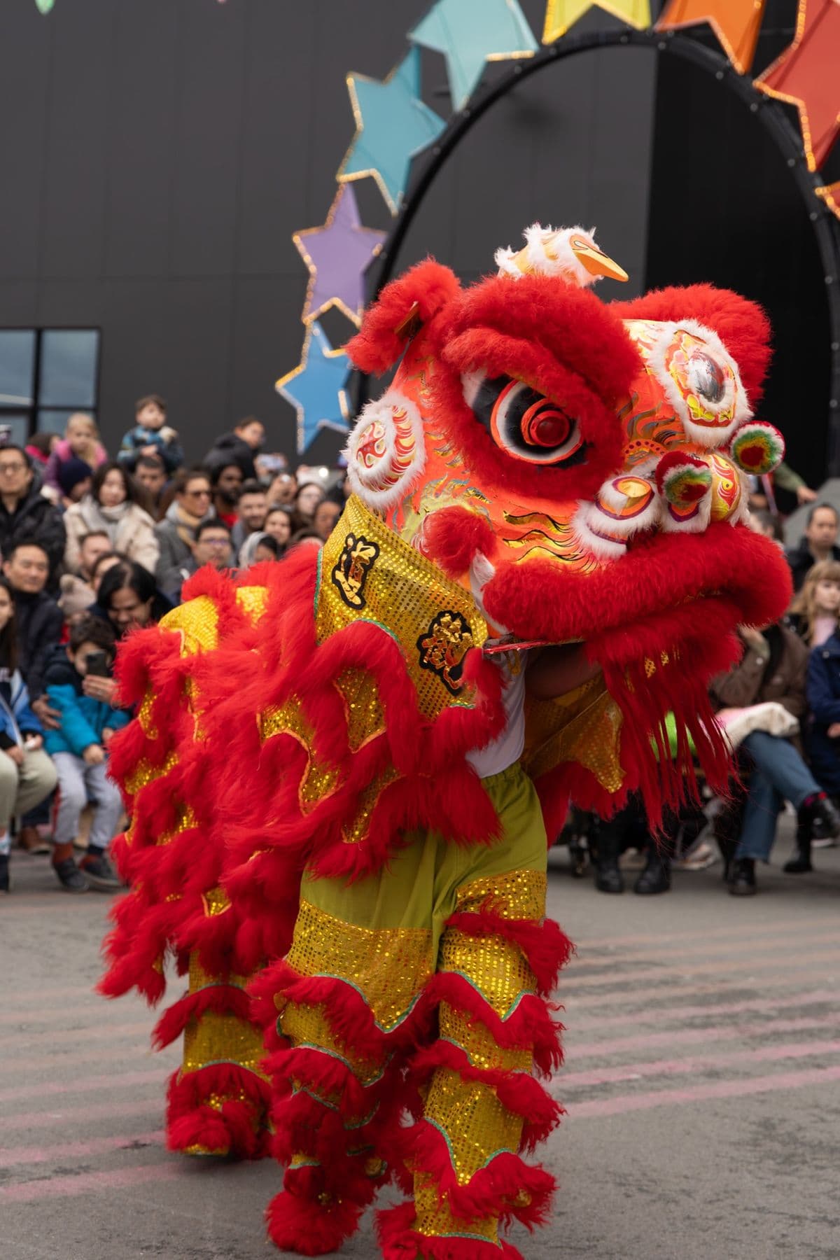 Drakono šokis Mėnulio Naujųjų metų festivalyje Greenwich Peninsula